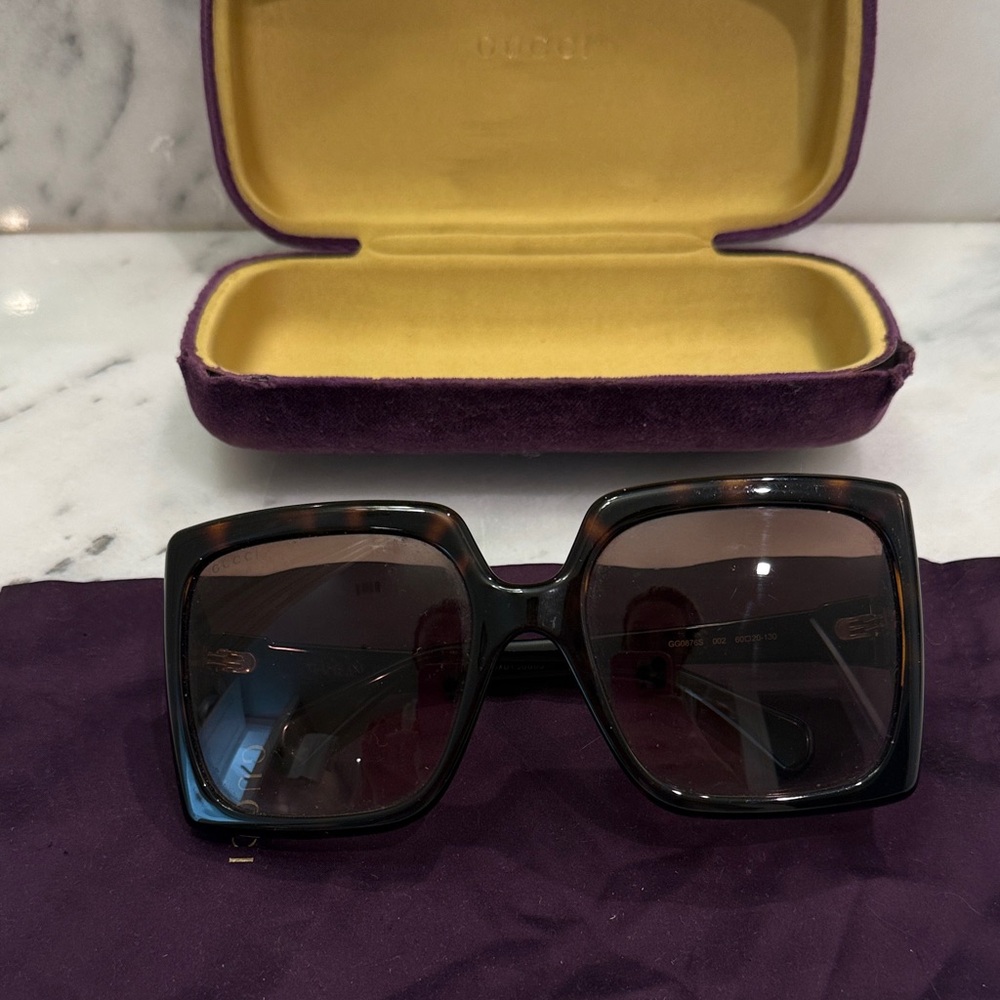 Gucci Oversized Square Sunglasses in Tortoiseshell